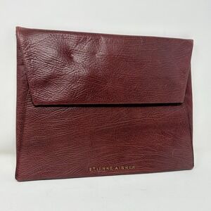 Etienne Aigner Leather Envelope Clutch Burgundy Oxblood Large Vintage Money